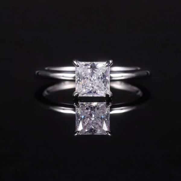 18K gold princess-cut 3.5-carat Moissanite Engagement Ring - Image 5