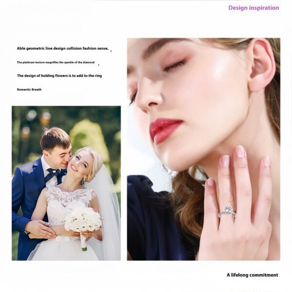 1.0c Floral Moissanite Ring - Image 6