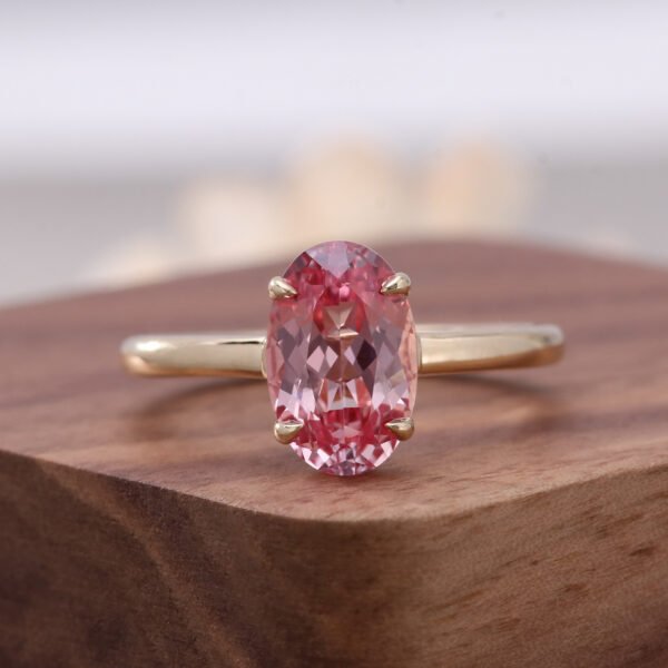 14K Gold Classic Oval 4.0 Carat Lab Gemstone Engagement Ring