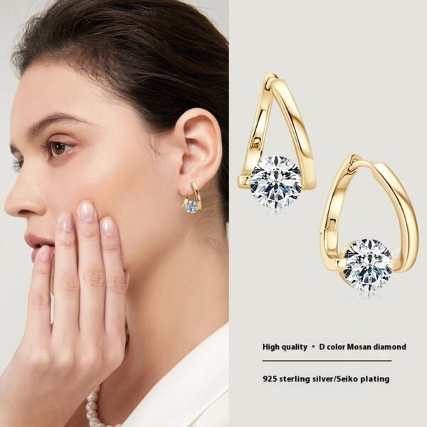 Germanium Drainage Moissanite Drop Earring - Image 5