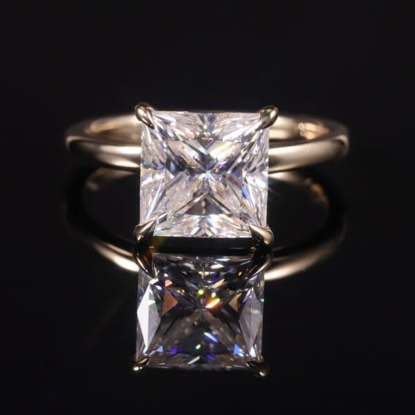 18K gold princess-cut 3.5-carat Moissanite Engagement Ring