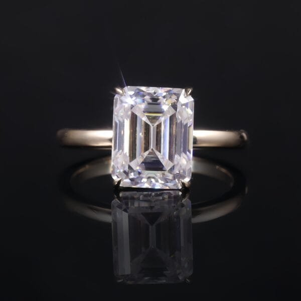 18K Gold 4.0 Carat Moissanite Engagement Ring