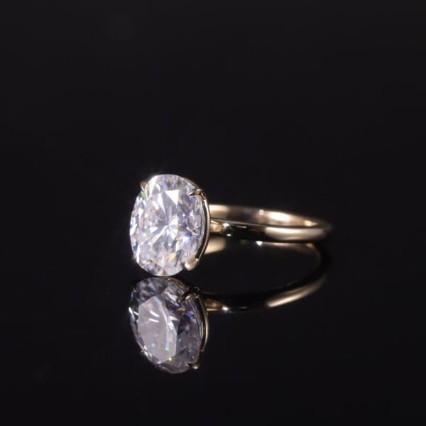 18K pure gold oval 5.0 carat Moissanite Engagement Ring - Image 4