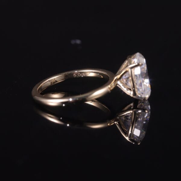 18K pure gold 4.0 carat Moissanite Engagement Ring - Image 7