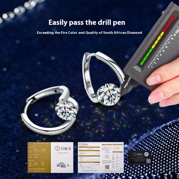Germanium Drainage Moissanite Drop Earring - Image 6