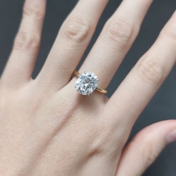 18K pure gold oval 5.0 carat Moissanite Engagement Ring - Image 2