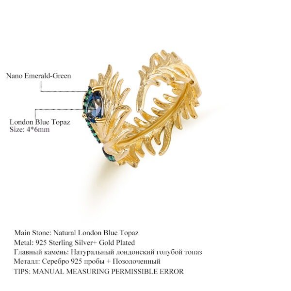 Luan Bird Gold Feather Series Jewelry Set - Image 3