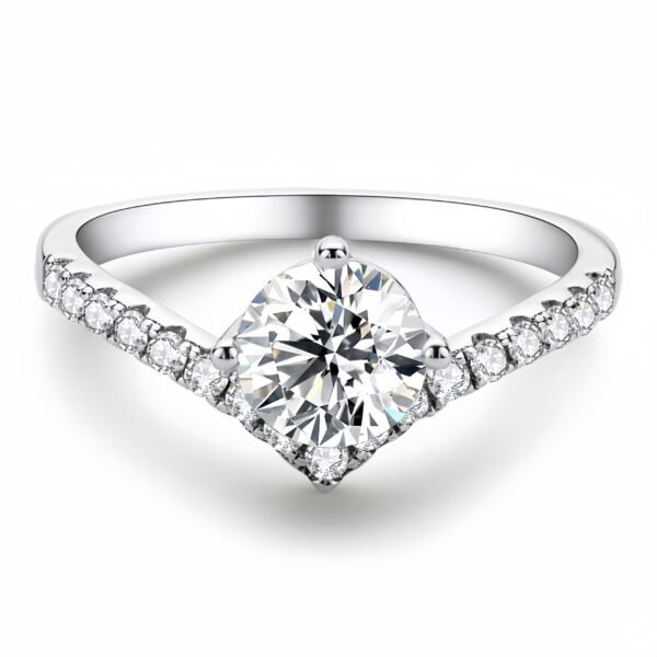 1.0c Moissanite V-shaped Design Engagement Ring