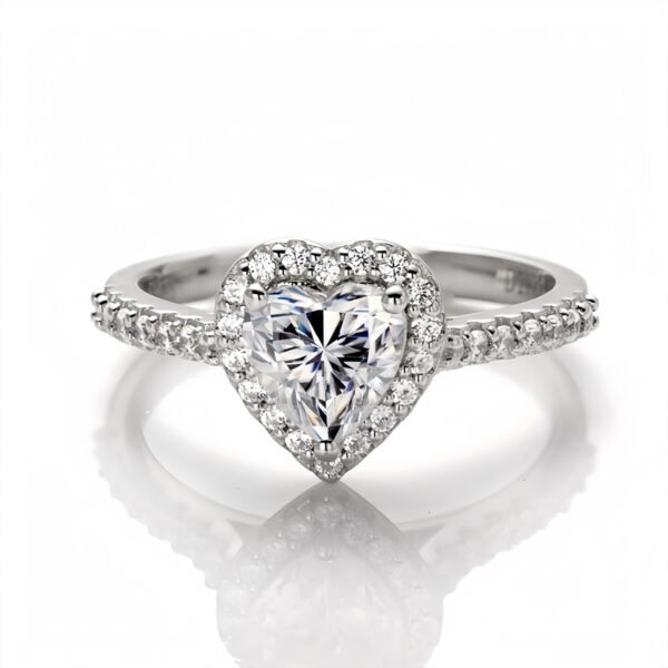 1.0ct Heart-Shaped Moissanite Engagement Ring