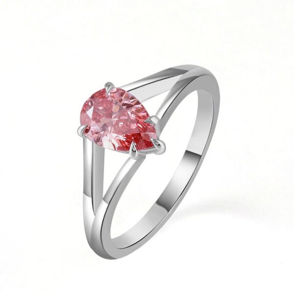 1.0ct Lab-Grown Pear Shape Split Shank Engagement Ring - Image 4