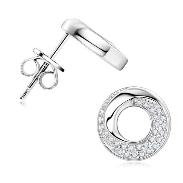 Internet celebrity full diamond moissanite rotating circle Earring