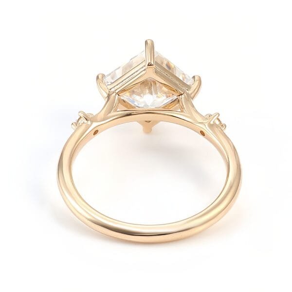 18K Pure Gold 2.0 Carat Moissanite Engagement Ring - Image 7