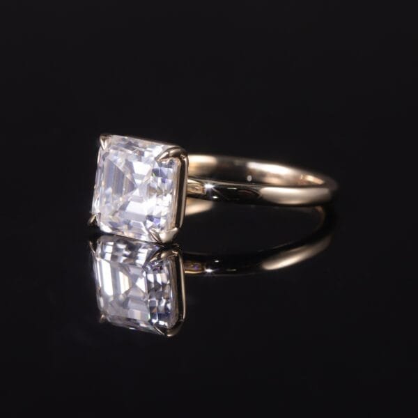 18K pure gold 4.0 carat Moissanite Engagement Ring - Image 8