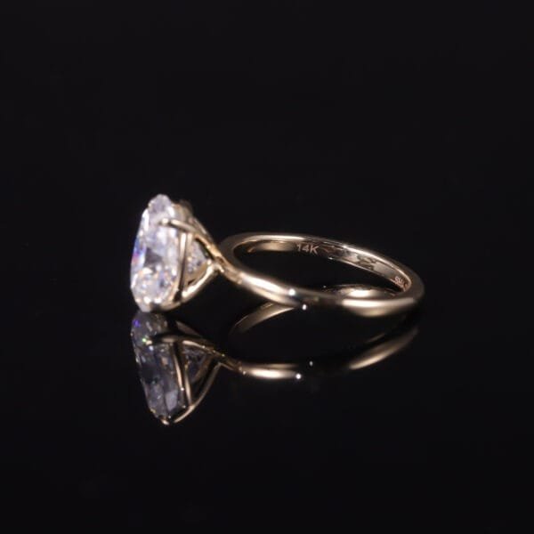 18K pure gold oval 5.0 carat Moissanite Engagement Ring - Image 6