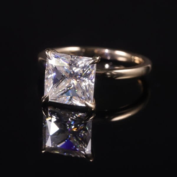 18K gold princess-cut 3.5-carat Moissanite Engagement Ring - Image 10
