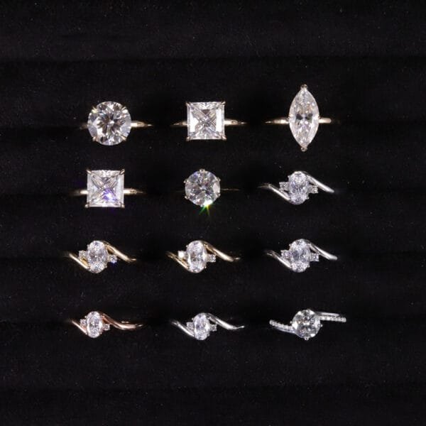 18K gold princess-cut 3.5-carat Moissanite Engagement Ring - Image 6