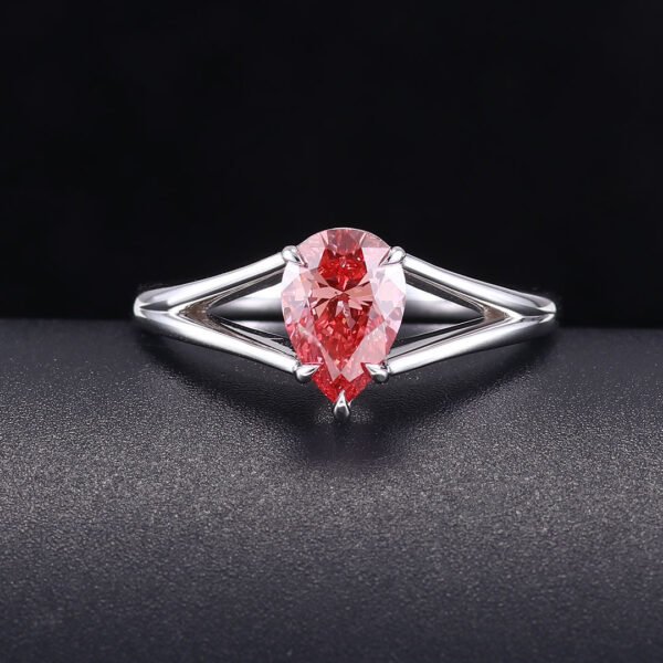 1.0ct Lab-Grown Pear Shape Split Shank Engagement Ring - Image 3