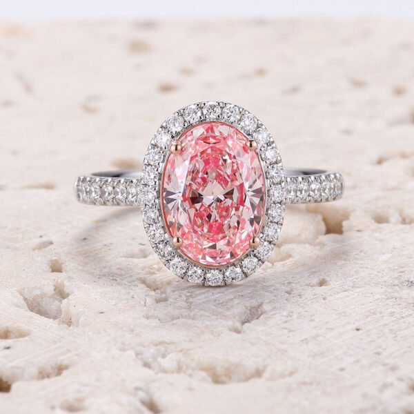 2.0 Carat Oval Pink Diamond Engagement Ring - Image 3