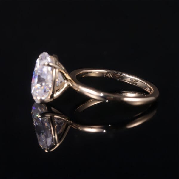 18K pure gold oval 5.0 carat Moissanite Engagement Ring - Image 3