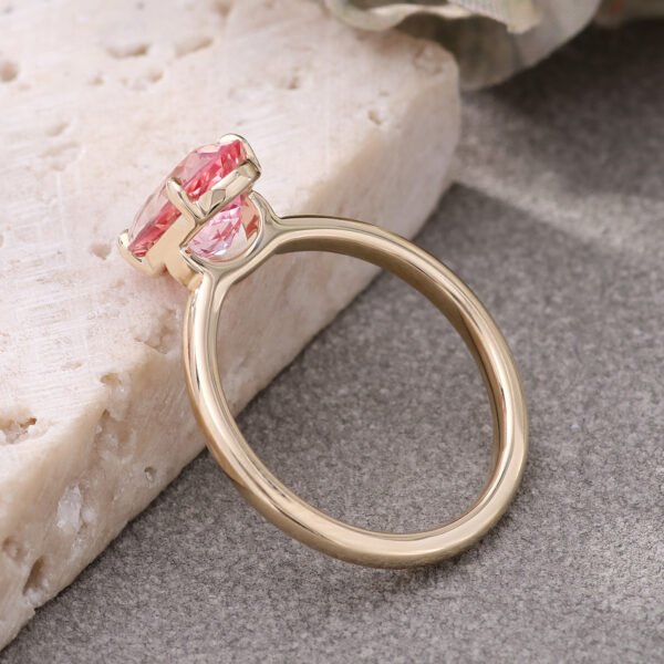14K Gold Classic Oval 4.0 Carat Lab Gemstone Engagement Ring - Image 4