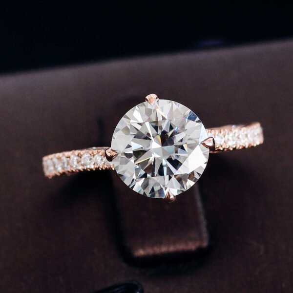 18K white gold 3.0 carat light grey moissanite diamond Ring - Image 3