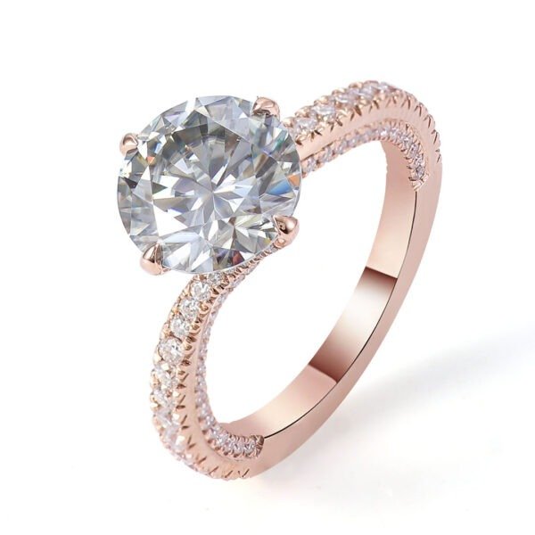 18K white gold 3.0 carat light grey moissanite diamond Ring - Image 4