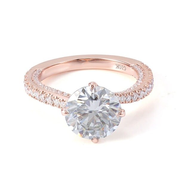 18K white gold 3.0 carat light grey moissanite diamond Ring - Image 5