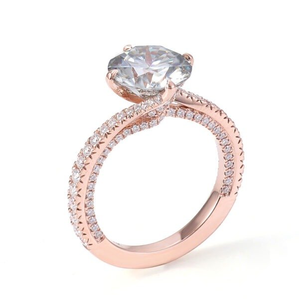 18K white gold 3.0 carat light grey moissanite diamond Ring - Image 6