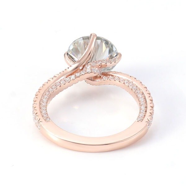 18K white gold 3.0 carat light grey moissanite diamond Ring - Image 7