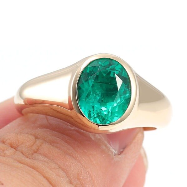 18K white gold 4.0 carat emerald Ring - Image 6