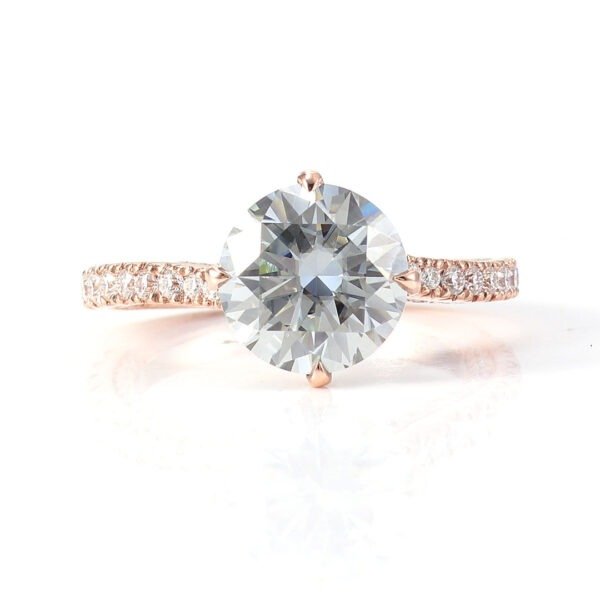 18K white gold 3.0 carat light grey moissanite diamond Ring