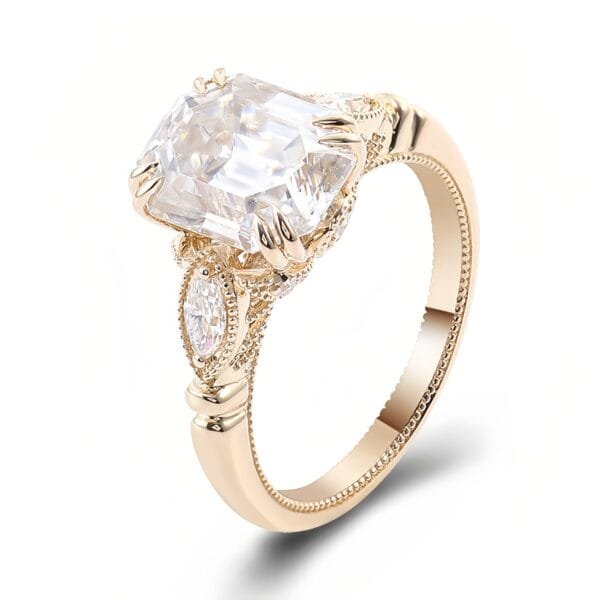 18K White Gold Moissanite Ring - Image 6