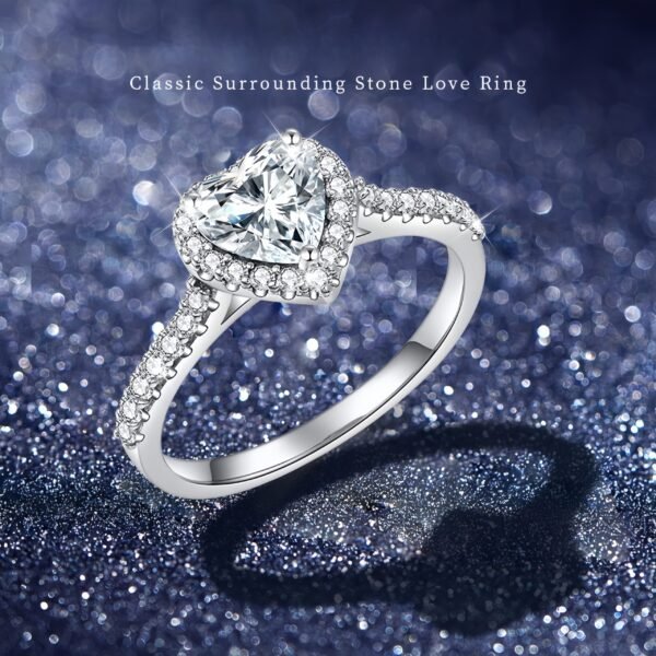 1.0ct Heart-Shaped Moissanite Engagement Ring - Image 4