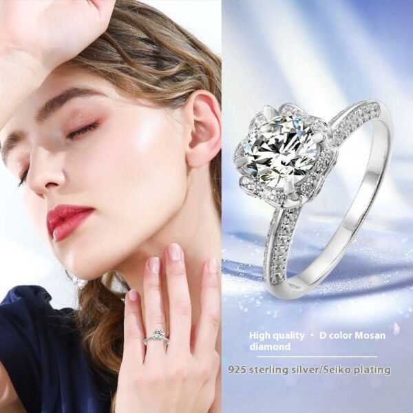 1.0c Floral Moissanite Ring - Image 2