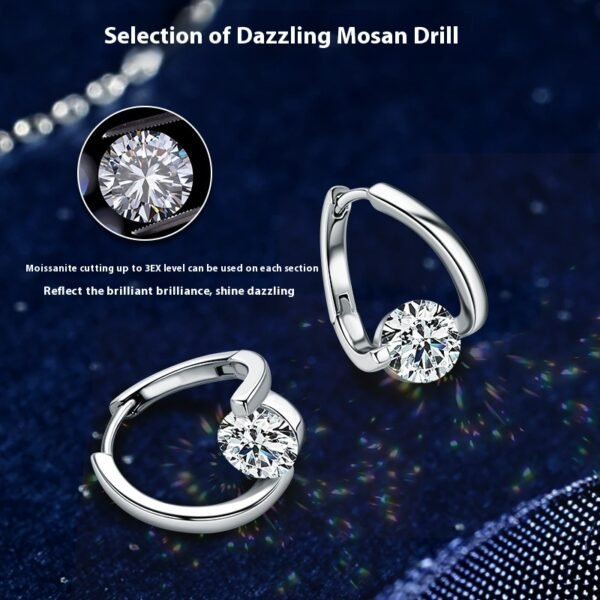 Germanium Drainage Moissanite Drop Earring - Image 4
