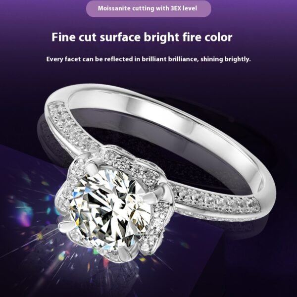 1.0c Floral Moissanite Ring - Image 9