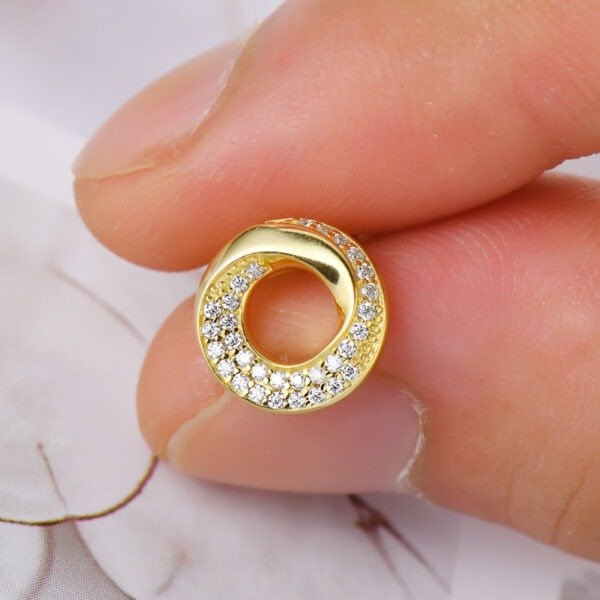 Internet celebrity full diamond moissanite rotating circle Earring - Image 8