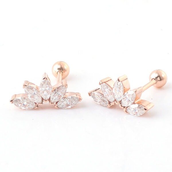 Crown Shaped Moissanite Stud Earring