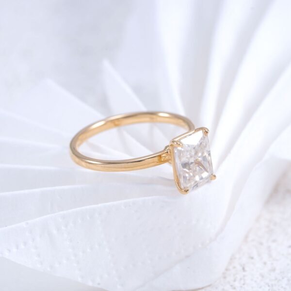 14K Gold 2 Carat Moissanite Engagement Ring - Image 3