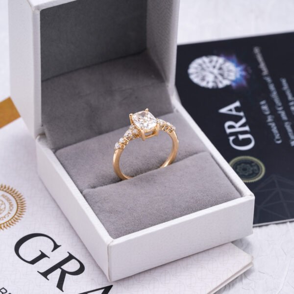 10K Gold Cushion-Shaped Moissanite Engagement Ring - Image 2