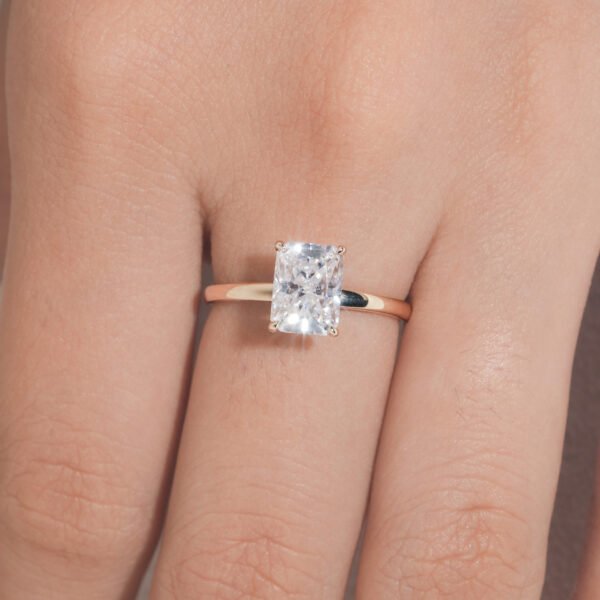 14K Gold 2 Carat Moissanite Engagement Ring - Image 2