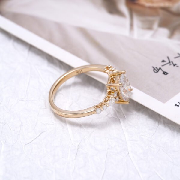 10K Gold Cushion-Shaped Moissanite Engagement Ring - Image 3
