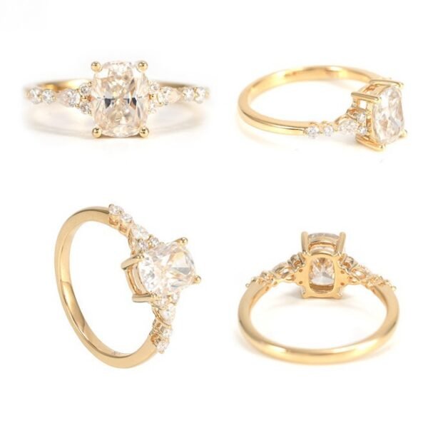 10K Gold Cushion-Shaped Moissanite Engagement Ring - Image 5