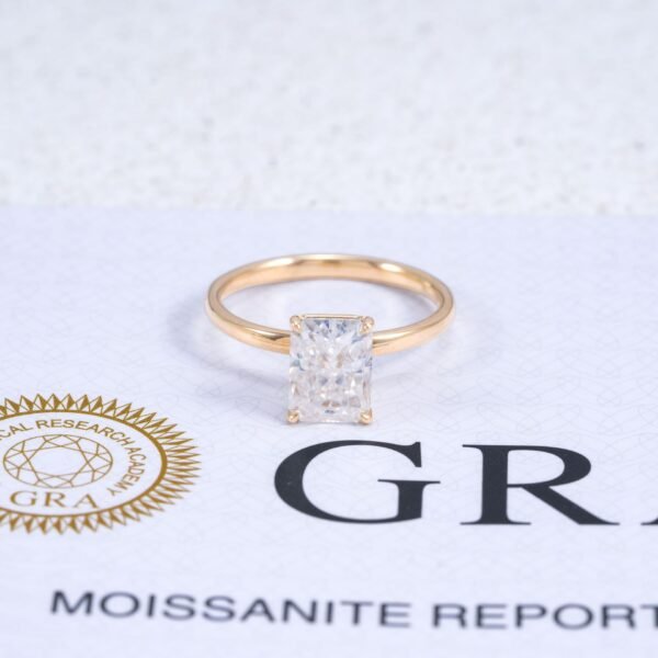 14K Gold 2 Carat Moissanite Engagement Ring - Image 5