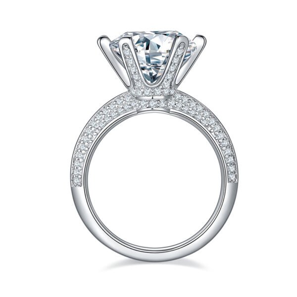 5 carat moissanite silver plated 18k gold diamond wedding ring - Image 7