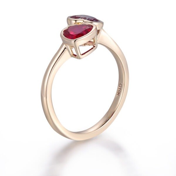 Pigeon Blood Ruby + Alexandrite Double Stone Engagement Ring - Image 8