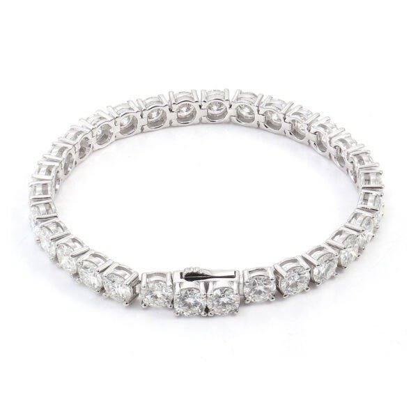 Silver Inlaid Four-claw 3mm Moissanite Tennis Bracelet Necklace