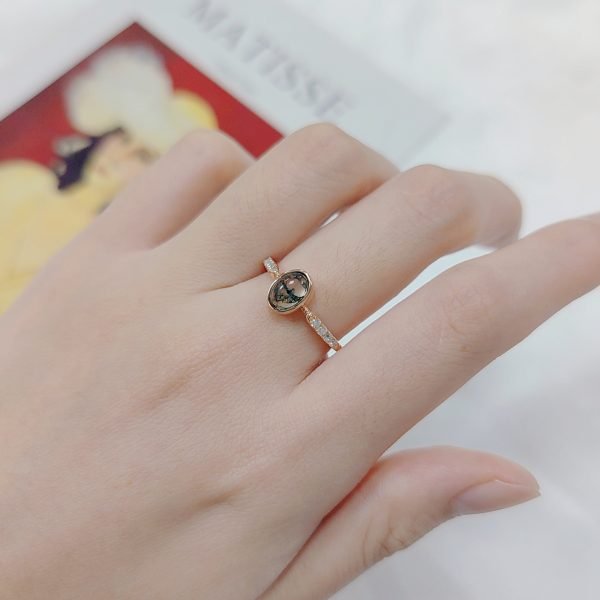 JIEMIIYOU® Elegant and Simple Custom Moss Agate Gemstone Ring - Image 9