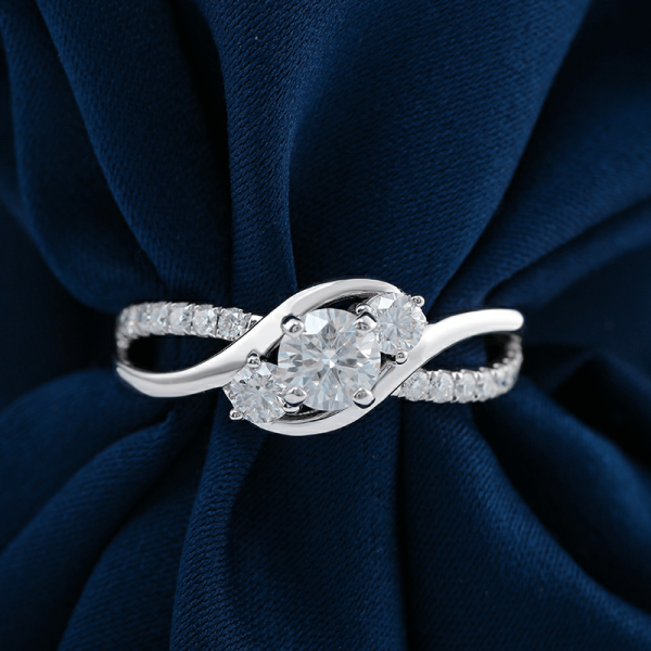 Three Stone Petite Twisted Vine Engagement Ring - Image 5