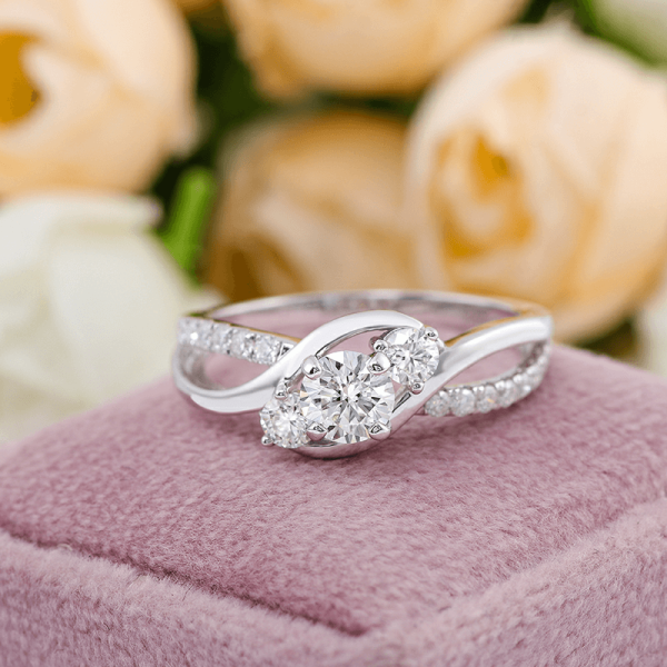 Three Stone Petite Twisted Vine Engagement Ring - Image 8
